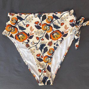 Floral High Waisted Bikini Bottoms